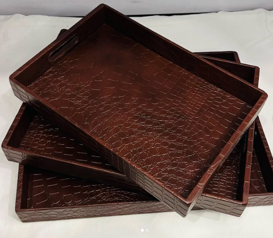 Leather Tray Set