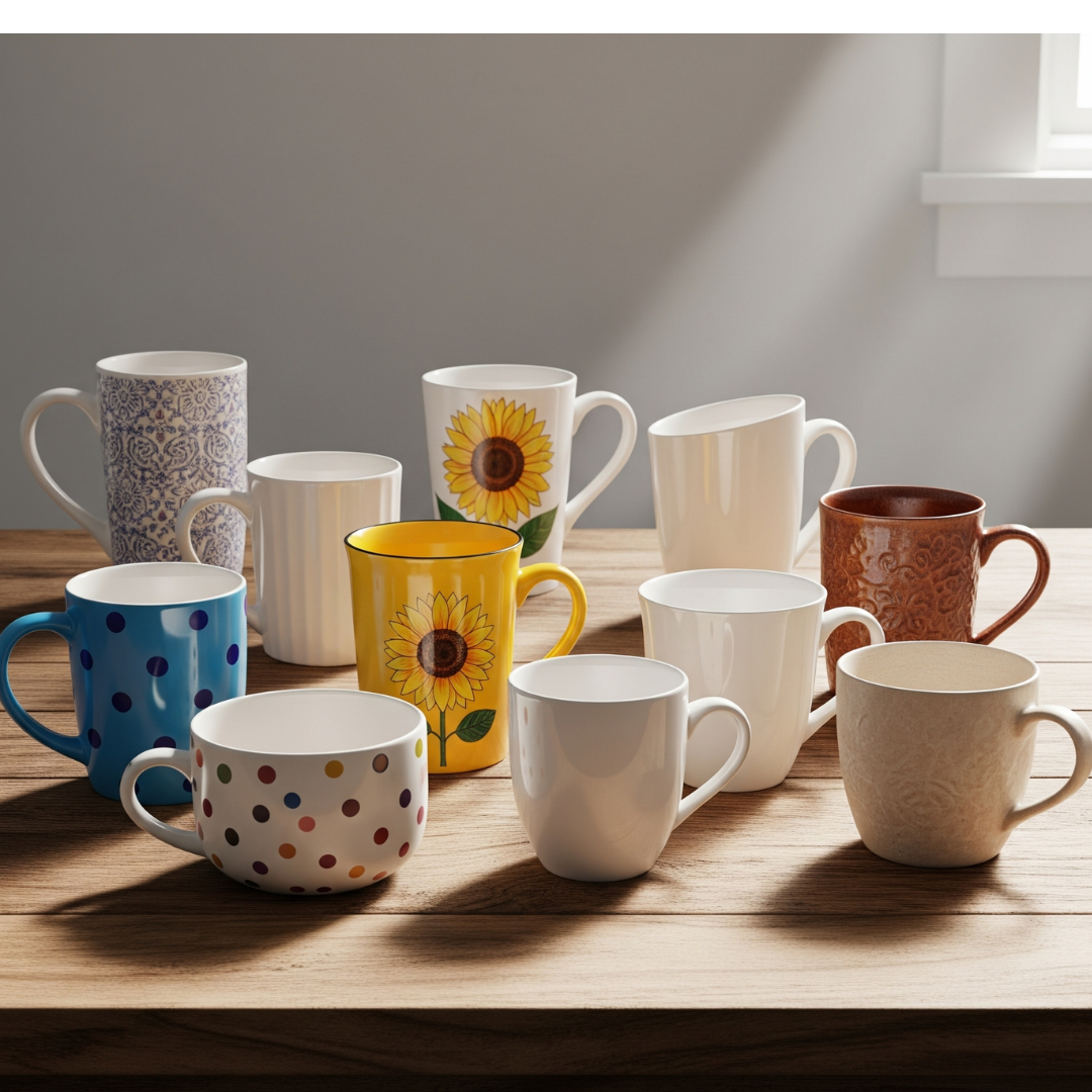 MUGS AND GLASS