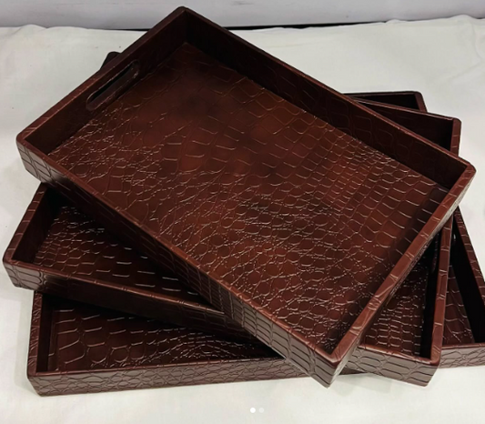 Leather Tray Set