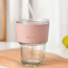 Coffee Beater + Reusable Glass Tumbler with Straw